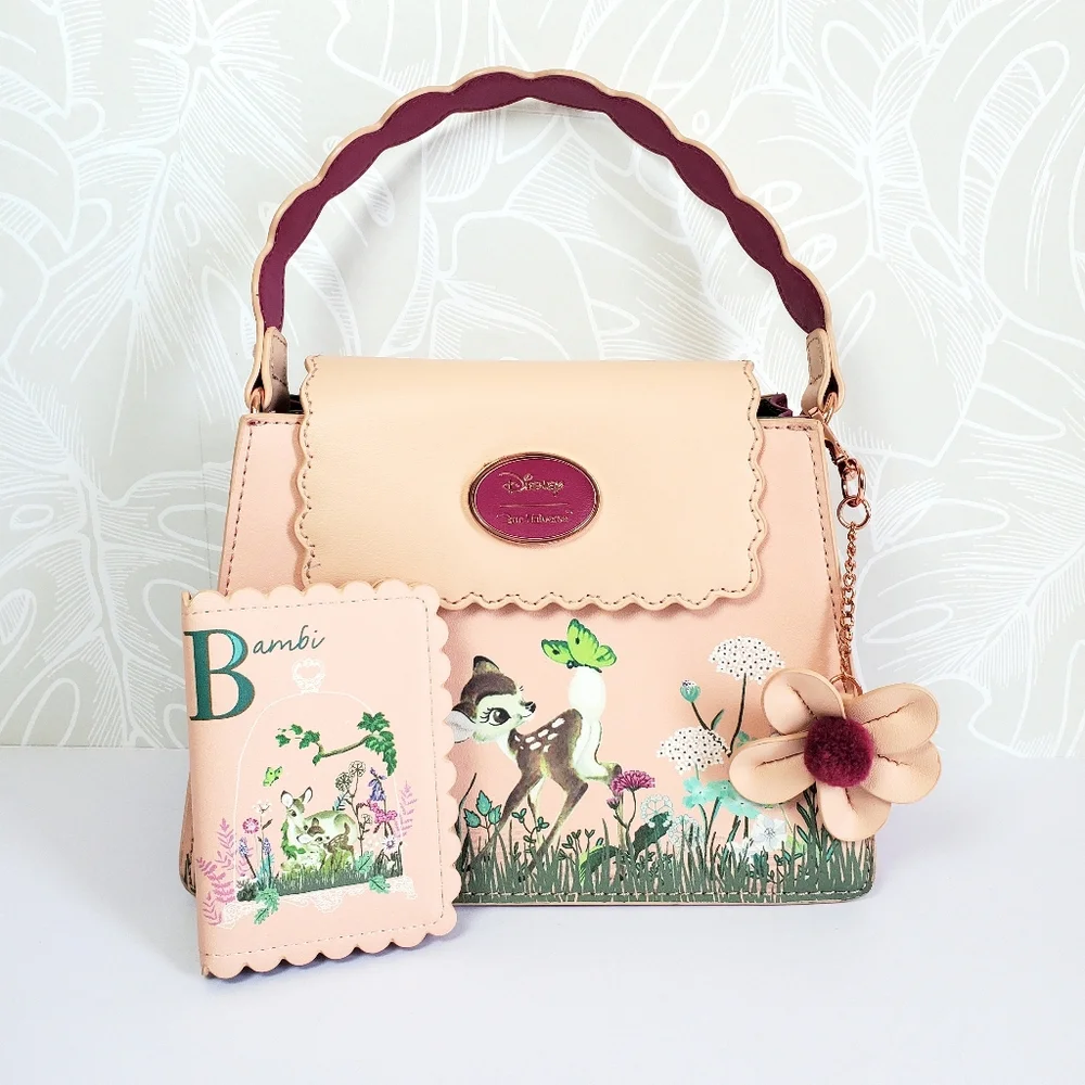 Disney Our Universe Bambi Watercolor Portrait Handbag & Matching Wallet Set